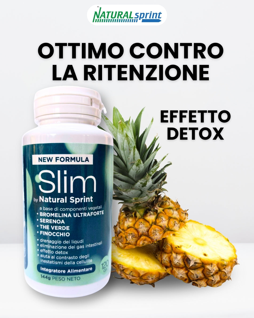 Slim - Bromelina 5000 GDU e 2500 GDU, Serenoa Repens, The Verde e Finocchio