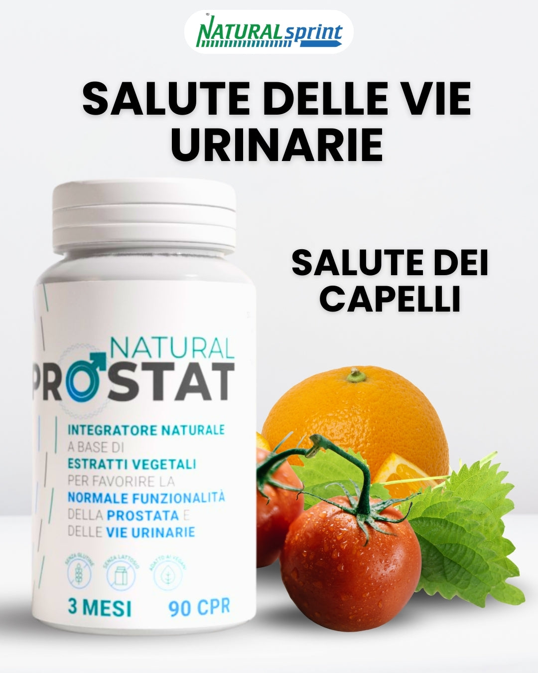 Prostat con Serenoa Repens, Licopene, Urtica Dioica, Zinco e Vitamina C - 180 COMPRESSE