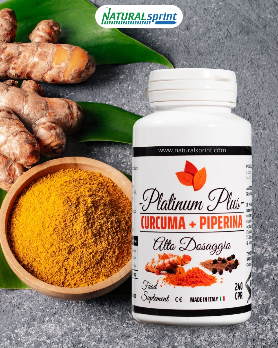 Curcumina e Piperina Alto Dosaggio – Platinum Plus