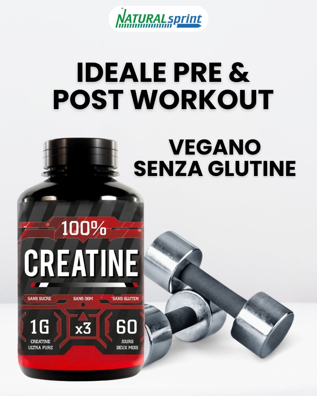 100% CREATINA - Alto Dosaggio 90 Compresse