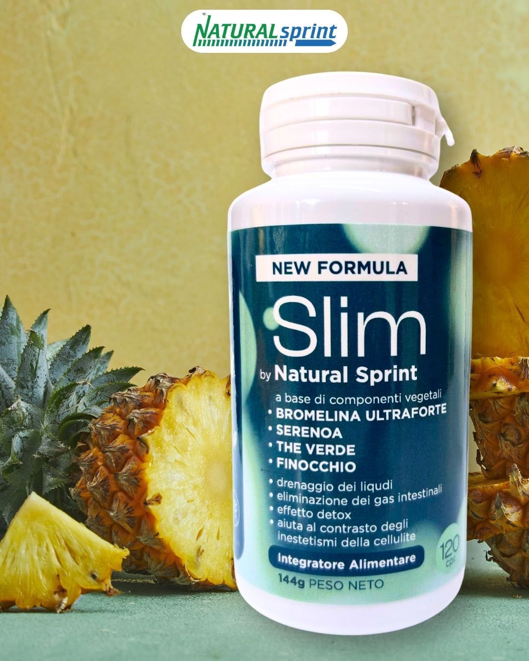 Slim - Bromelina 5000 GDU e 2500 GDU, Serenoa Repens, The Verde e Finocchio