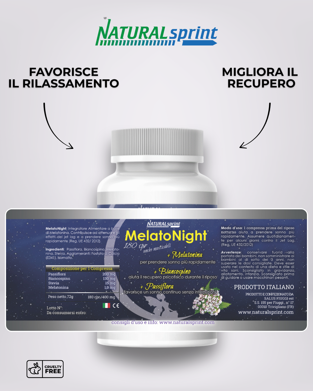 Melatonina Masticabile con Passiflora (Passion Fruit) Biancospino e Stevia