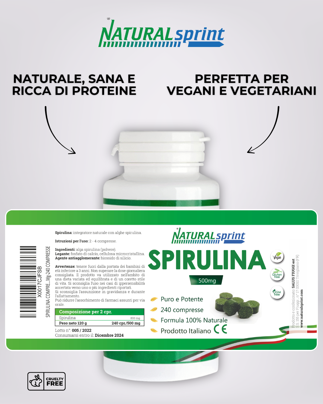 Spirulina 240 Compresse senza Conservanti