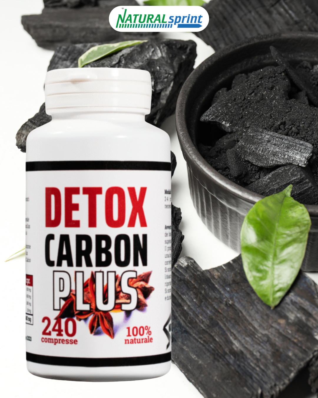 DETOX Carbon PLUS 240 con Fermenti Lattici Lactobacillus