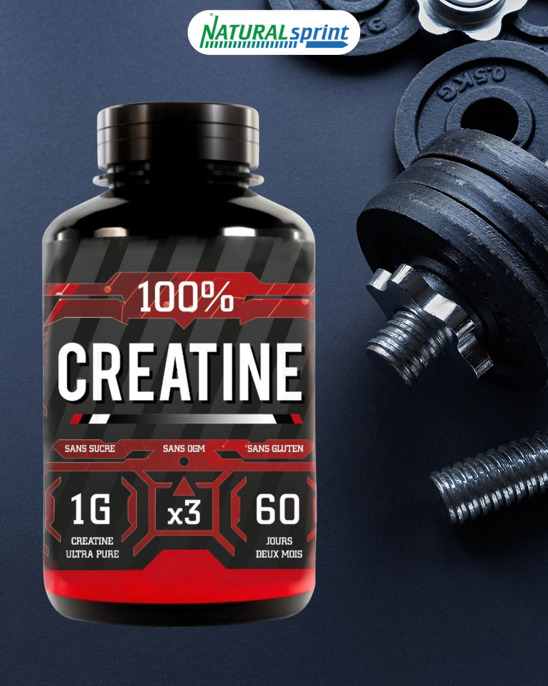 100% CREATINA - Alto Dosaggio 90 Compresse