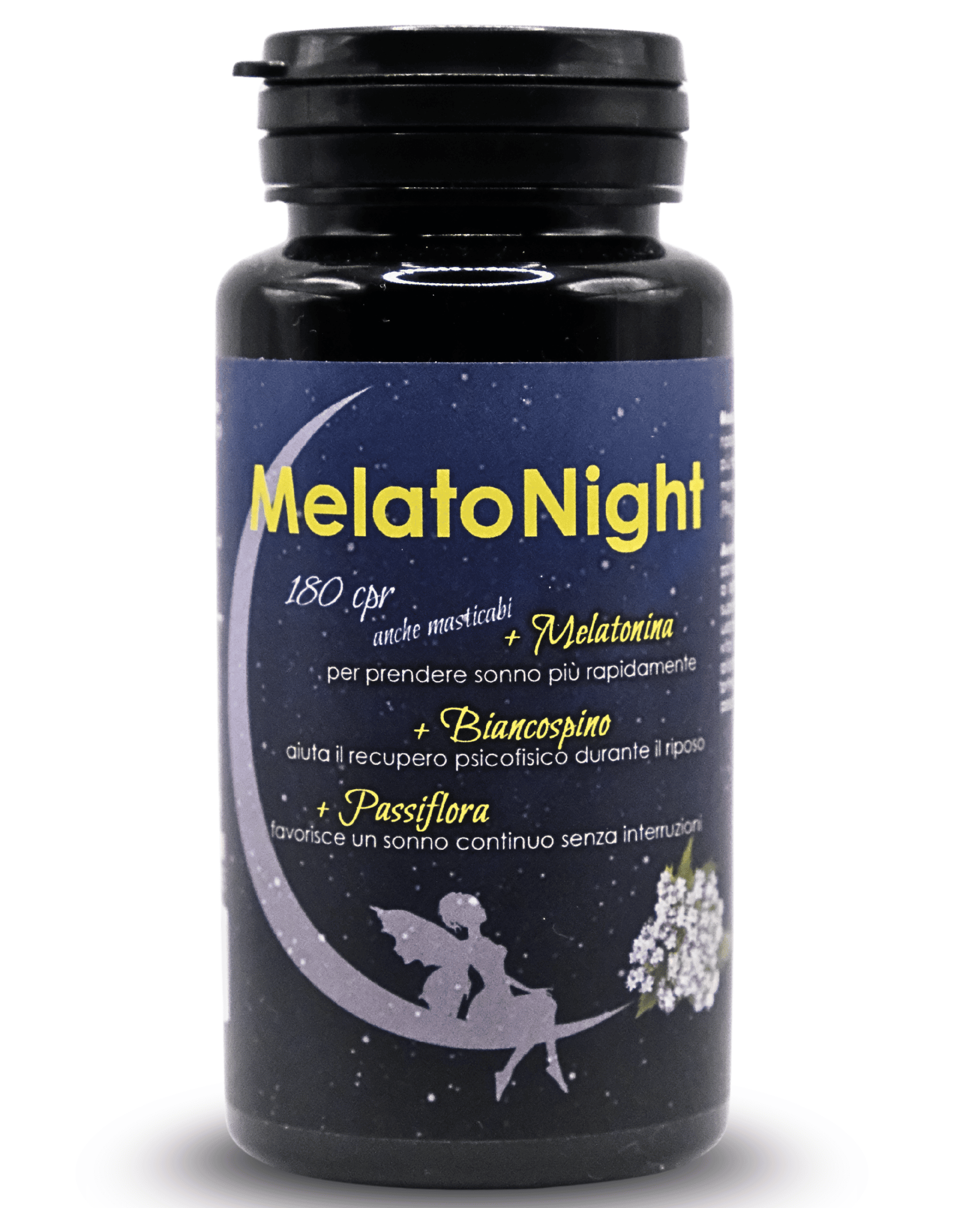 Melatonina Masticabile con Passiflora (Passion Fruit) Biancospino e Stevia