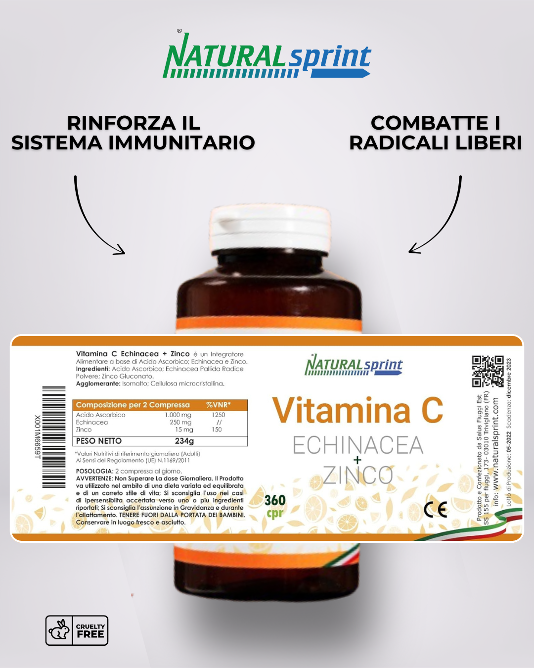 Vitamina C + ECHINACEA + Zinco – Alto Dosaggio
